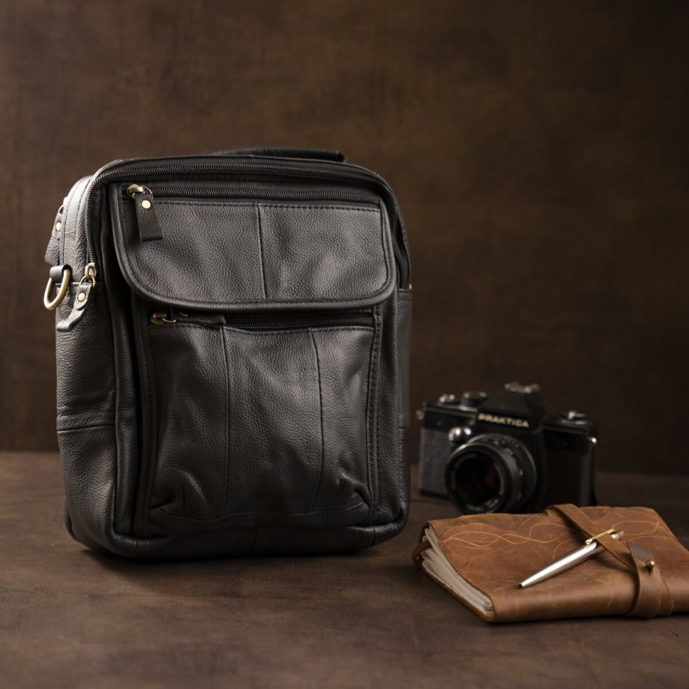 Вместительная кожаная сумка планшет на два отделения VINTAGE STYLE (14763) modnotak фото №3