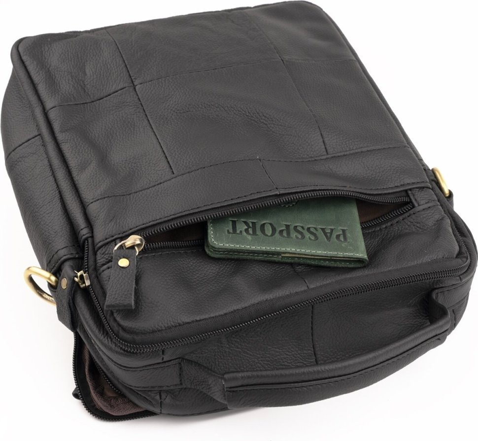 Вместительная кожаная сумка планшет на два отделения VINTAGE STYLE (14763) modnotak фото №4