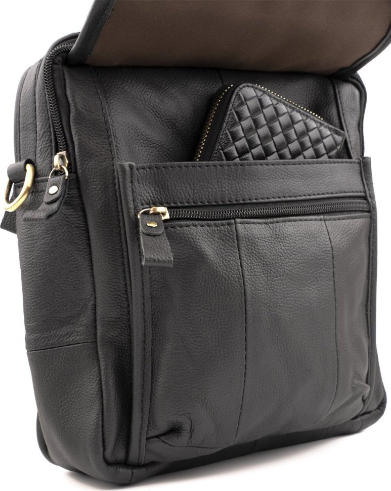 Вместительная кожаная сумка планшет на два отделения VINTAGE STYLE (14763) modnotak фото №5