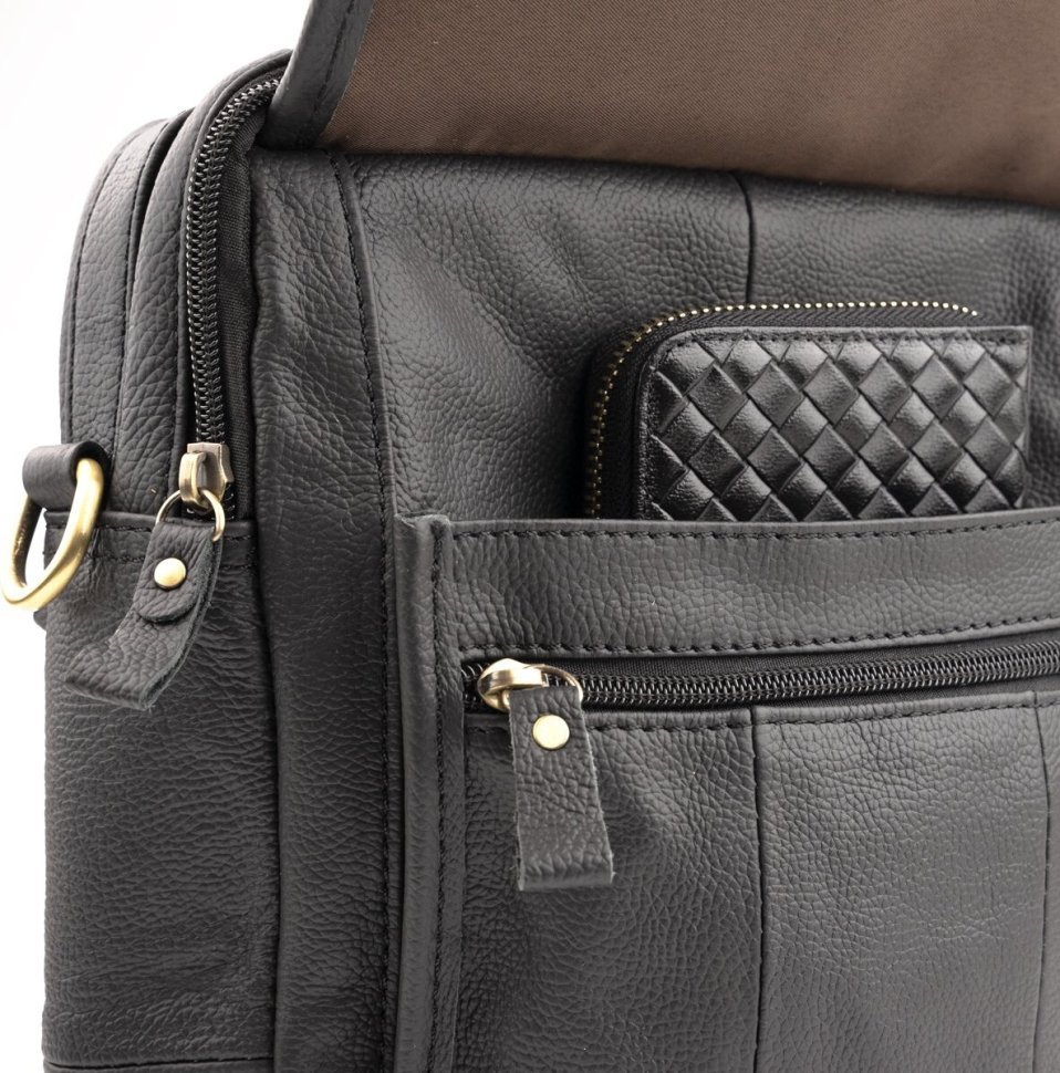 Вместительная кожаная сумка планшет на два отделения VINTAGE STYLE (14763) modnotak фото №7