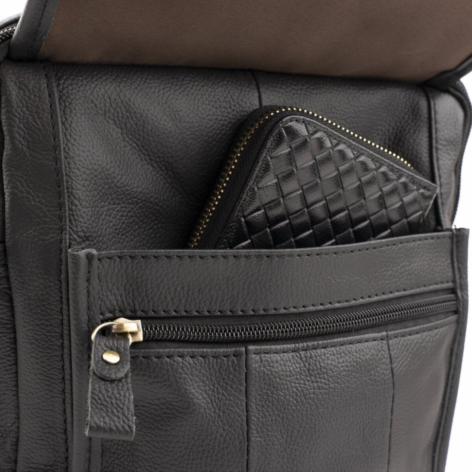 Вместительная кожаная сумка планшет на два отделения VINTAGE STYLE (14763) modnotak фото №9