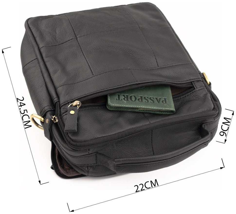 Вместительная кожаная сумка планшет на два отделения VINTAGE STYLE (14763) modnotak фото №10