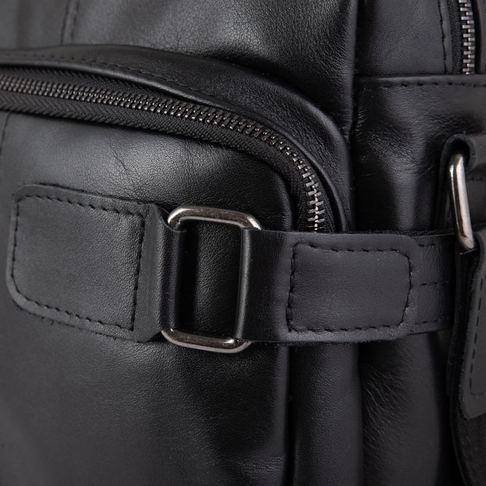 Чоловіча плечова сумка середнього розміру з натуральної шкіри українського бренду TARWA (19866)