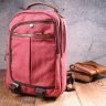 Жіночий текстильний рюкзак малинового кольору Vintage (2421256) - 7