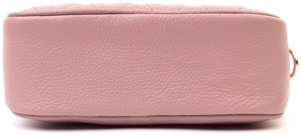 Стеганая женская сумка из натуральной кожи Vintage 22614 Розовая modnotak фото №6