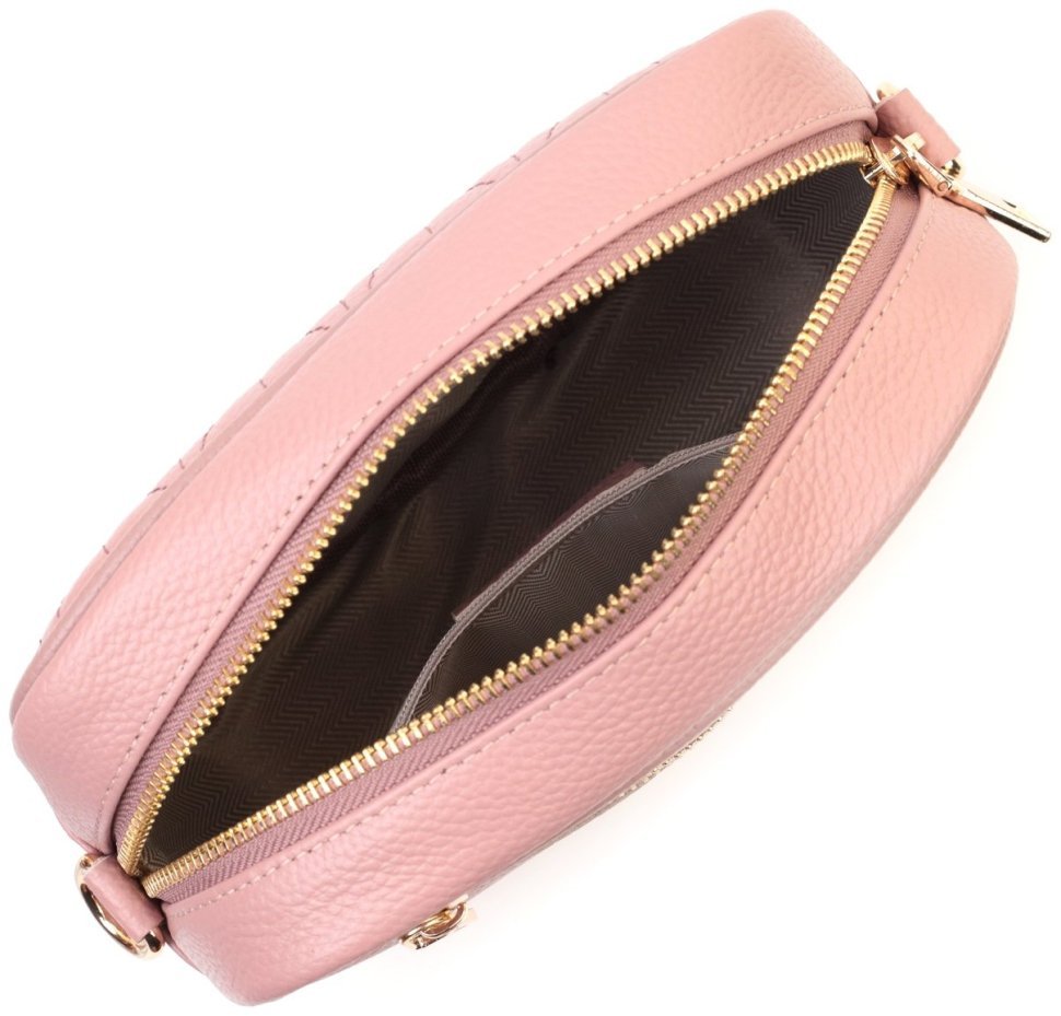 Стеганая женская сумка из натуральной кожи Vintage 22614 Розовая modnotak фото №9