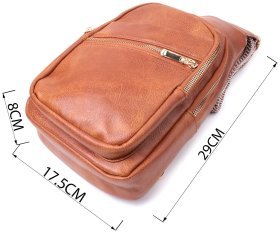Женская практичная сумка через плечо из экокожи Vintage 22758 Рыжий