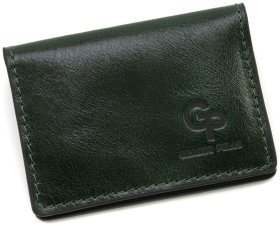 Мини обложка из натуральной кожи Алькор для автодокументов, удостоверения или ID-паспорта Grnade Pelle 82758 цвет зеленый