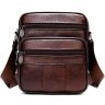 Коричневая кожаная сумка-планшет на плечо Vintage (14987) - 1