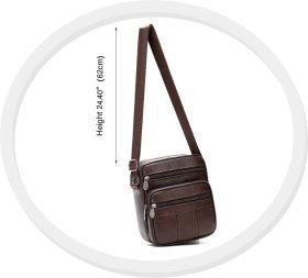 Коричнева шкіряна сумка-планшет на плече Vintage (14987)