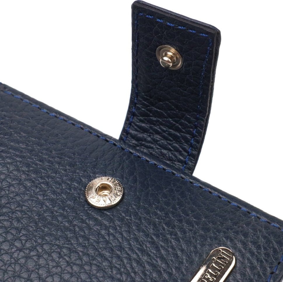 Мужское портмоне горизонтального формата из фактурной кожи синего цвета CANPELLINI (2421894)