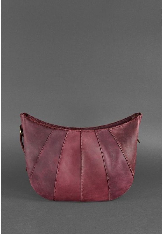 Модна сумка в бордовому кольорі з матової шкіри BlankNote Круассан (12647)