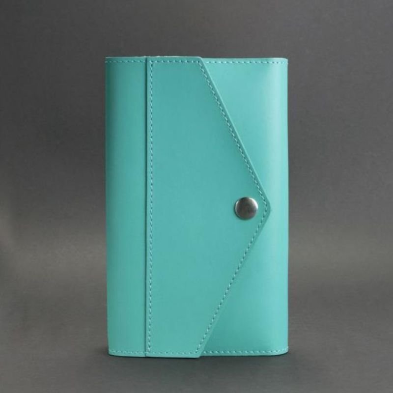 Женский кожаный блокнот (Софт-бук) бирюзового цвета BlankNote (13658)