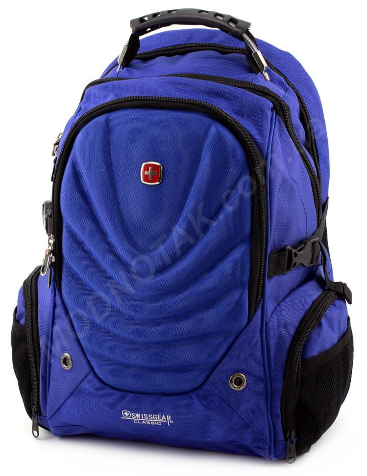Синій рюкзак в стилі швейцарського бренду SWISSGEAR (8828-1)