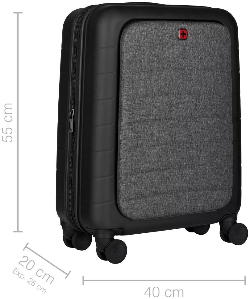 Валіза Wenger, Syntry, полікарбонат/поліестер, мала з відс для н/б 14", 4 колеса, чорна modnotak фото №3