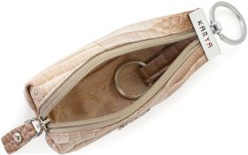 Бежевая женская ключница из натуральной кожи под крокодила KARYA (15966)