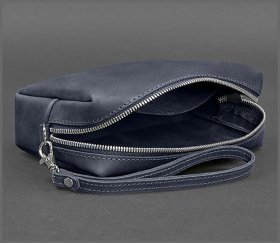 Кожаная косметичка-несессер 3.0 Темно-синяя Crazy Horse Blanknote (19421)