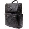 Черный кожаный рюкзак с тиснением под рептилию Vintage (20431) - 1