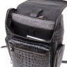 Черный кожаный рюкзак с тиснением под рептилию Vintage (20431) - 4