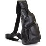 Черная мужская сумка-рюкзак вертикального типа из кожзама Vintage (20571) - 1
