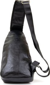 Черная мужская сумка-рюкзак вертикального типа из кожзама Vintage (20571)