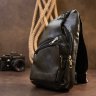 Черная мужская сумка-рюкзак вертикального типа из кожзама Vintage (20571) - 7