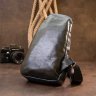 Черная мужская сумка-рюкзак вертикального типа из кожзама Vintage (20571) - 8