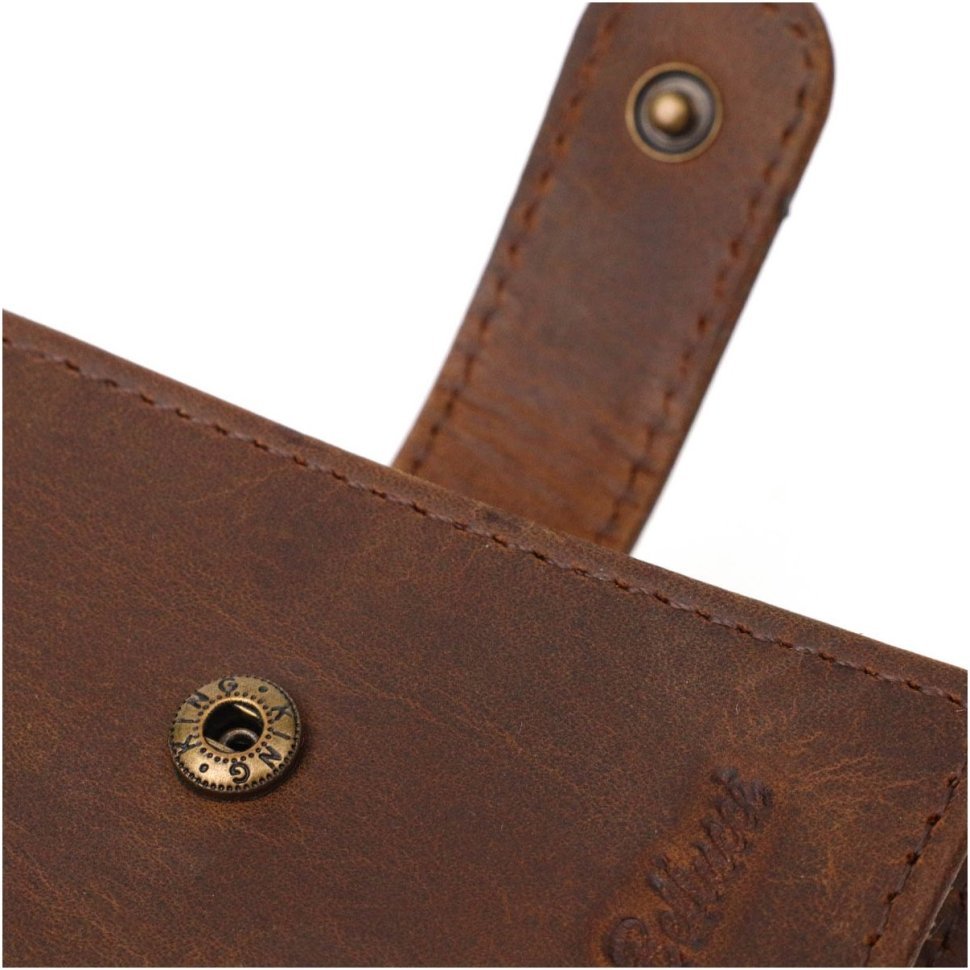 Вінтажний чоловічий гаманець з натуральної шкіри коричневого кольору Tony Bellucci (2422041)