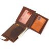 Вінтажний чоловічий гаманець з натуральної шкіри коричневого кольору Tony Bellucci (2422041) - 5