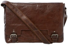 Мужская сумка мессенджер для ноутбука до 15" через плечо Ashwood коричневого цвета 94358