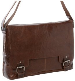 Мужская сумка мессенджер для ноутбука до 15" через плечо Ashwood коричневого цвета 94358