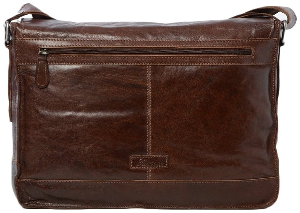 Мужская сумка мессенджер для ноутбука до 15" через плечо Ashwood коричневого цвета 94358 modnotak фото №3