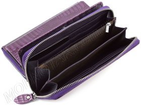 Пурпурний жіночий гаманець на блискавки під багато карток H - Leather Accessories (17263)