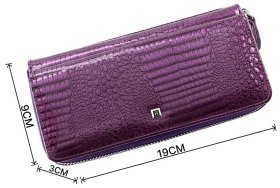 Пурпурный женский кошелек на молнии под много карточек H - Leather Accessories (17263)