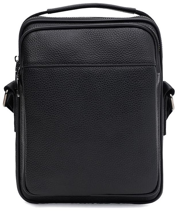 Повседневная мужская барсетка из кожи флотар с ручкой для носки Borsa Leather 104558 черного цвета фото №1 Повседневная мужская барсетка из кожи флотар с ручкой для носки Borsa Leather 104558 черного цвета modnotak фото №1