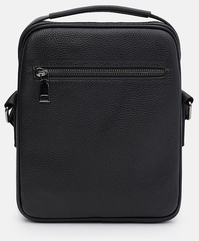 Повседневная мужская барсетка из кожи флотар с ручкой для носки Borsa Leather 104558 черного цвета фото №3 Повседневная мужская барсетка из кожи флотар с ручкой для носки Borsa Leather 104558 черного цвета modnotak фото №3