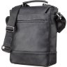 Черная мужская сумка-барсетка из винтажной кожи с клапаном SHVIGEL (11137) - 2