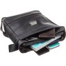 Черная мужская сумка-барсетка из винтажной кожи с клапаном SHVIGEL (11137) - 3