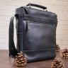 Черная мужская сумка-барсетка из винтажной кожи с клапаном SHVIGEL (11137) - 6