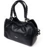 Кожаная женская сумка в классическом черном цвете с ручками KARYA (2420844) - 1