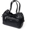 Шкіряна жіноча сумка в класичному чорному кольорі з ручками KARYA (2420844) - 2