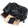 Шкіряна жіноча сумка в класичному чорному кольорі з ручками KARYA (2420844) - 7