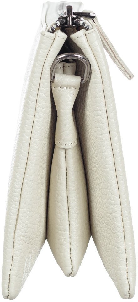 Женский кожаный клатч белого цвета с кистевым ремешком Desisan (19194)