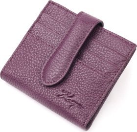 Компактний жіночий гаманець фіолетового кольору з натуральної шкіри KARYA (2420944)
