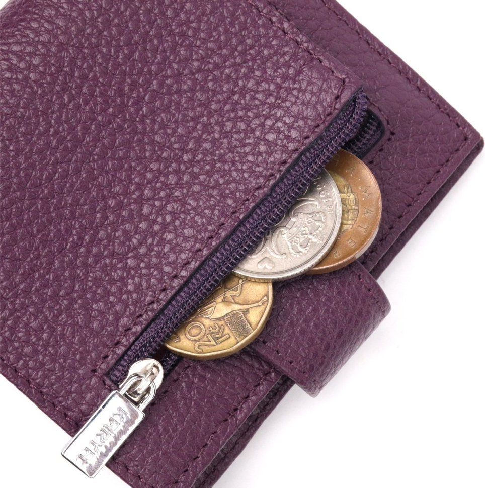 Компактный женский кошелек фиолетового цвета из натуральной кожи KARYA (2420944)