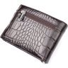Стильний чоловічий гаманець із натуральної фактурної шкіри під крокодила із затискачем для купюр KARYA (2421044) - 2