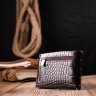 Стильний чоловічий гаманець із натуральної фактурної шкіри під крокодила із затискачем для купюр KARYA (2421044) - 9