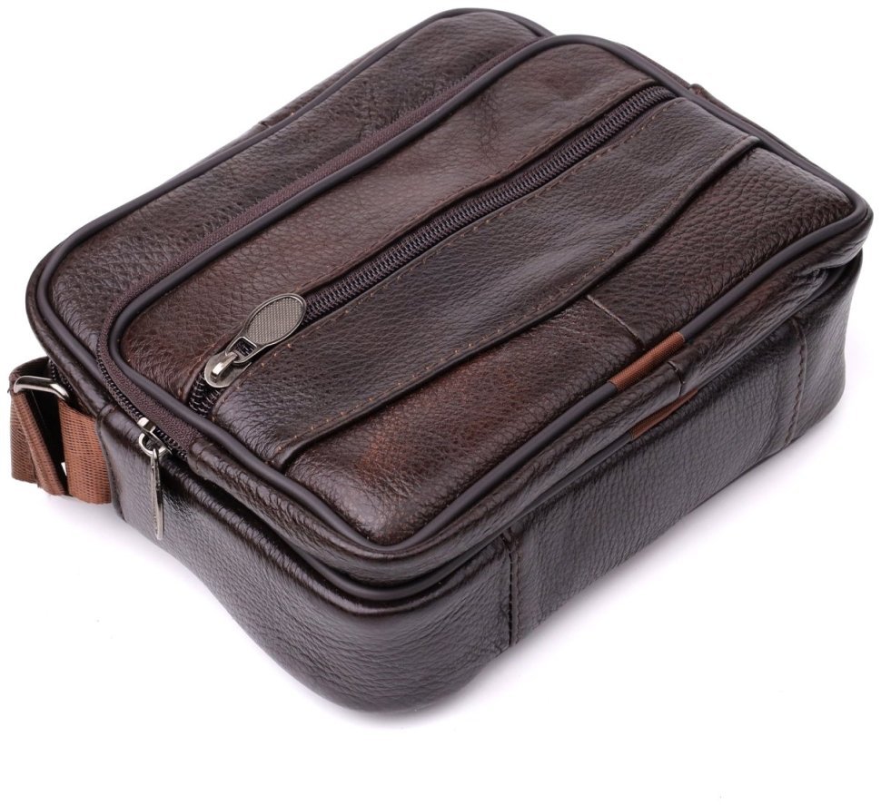 Горизонтальна чоловіча сумка з натуральної шкіри Vintage 94858 коричневого кольору фото №5 Горизонтальна чоловіча сумка з натуральної шкіри Vintage 94858 коричневого кольору modnotak фото №5