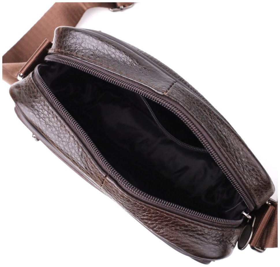 Горизонтальна чоловіча сумка з натуральної шкіри Vintage 94858 коричневого кольору фото №6 Горизонтальна чоловіча сумка з натуральної шкіри Vintage 94858 коричневого кольору modnotak фото №6