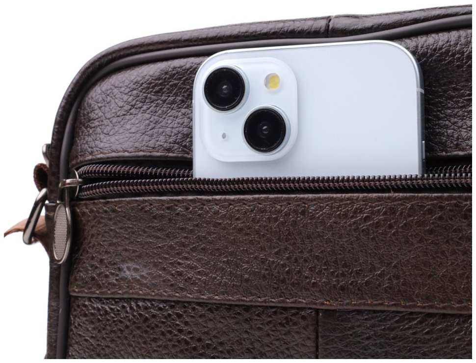 Горизонтальна чоловіча сумка з натуральної шкіри Vintage 94858 коричневого кольору фото №7 Горизонтальна чоловіча сумка з натуральної шкіри Vintage 94858 коричневого кольору modnotak фото №7